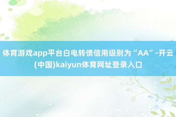 体育游戏app平台白电转债信用级别为“AA”-开云(中国)kaiyun体育网址登录入口