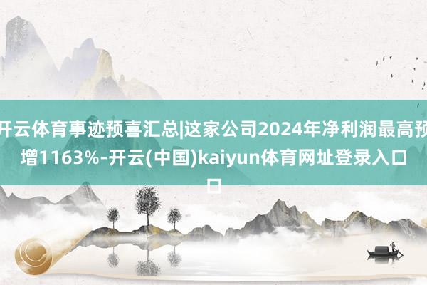 开云体育事迹预喜汇总|这家公司2024年净利润最高预增1163%-开云(中国)kaiyun体育网址登录入口