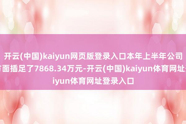 开云(中国)kaiyun网页版登录入口本年上半年公司在研发方面插足了7868.34万元-开云(中国)kaiyun体育网址登录入口