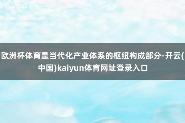 欧洲杯体育是当代化产业体系的枢纽构成部分-开云(中国)kaiyun体育网址登录入口